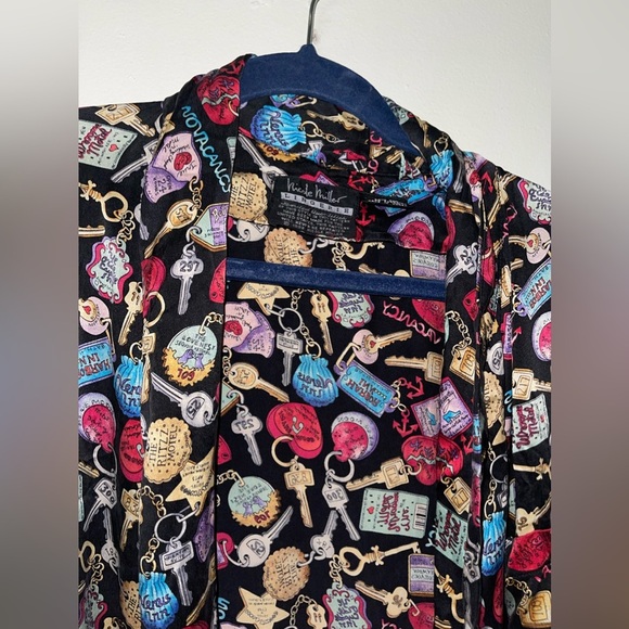 Rare Extremely Vintage Limited edition 1992 Nicole Miller Pure Silk Robe Large - Picture 6 of 6